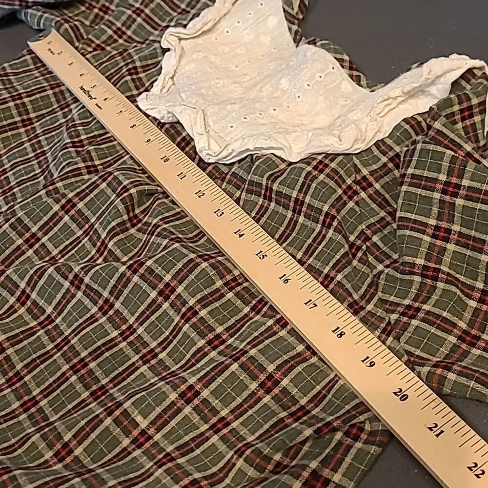 Xuan Vintage Inspired Cotton Plaid Pajama Set